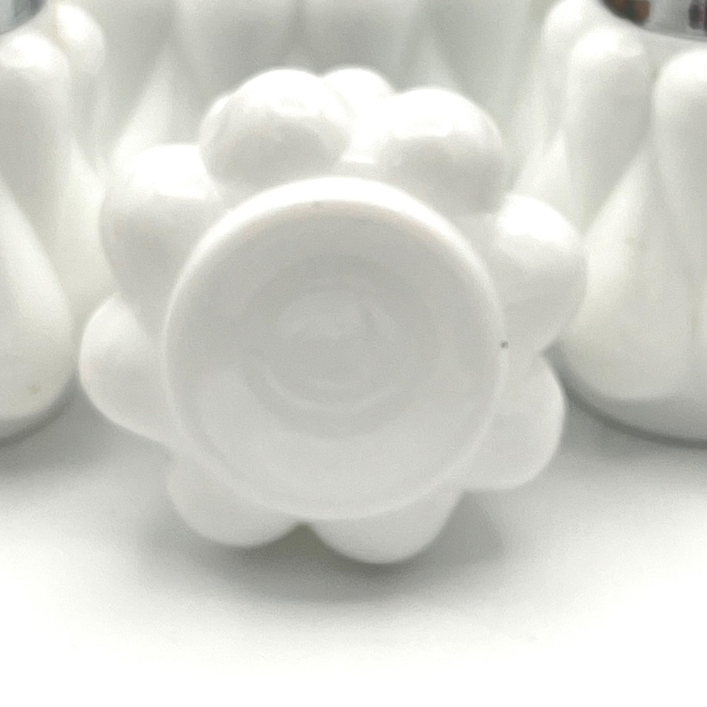 Fenton Art Glass Teardrop Milk Glass Condiment Set No Spoon 1958 - 1966 - 4 Pc - Picture 8 of 11
